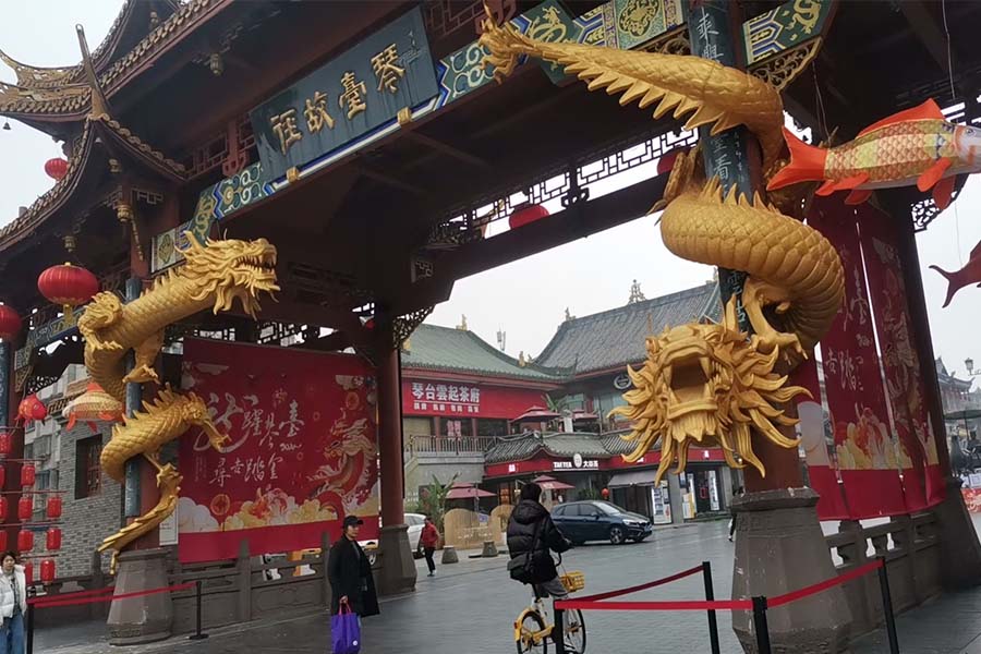 春節金龍造型泡沫雕塑制作